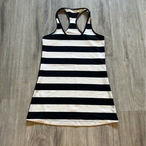 Rare LULULEMON horizontal steep stripe black & white racer back